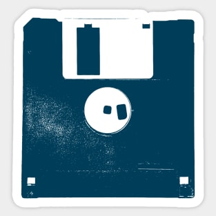 Blue Vintage Floppy Disk Sticker